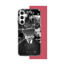 Samsung Galaxy A35 Uyumlu Atatürk Kolaj 2.jpeg Baskılı Silikon Kılıf Renkli