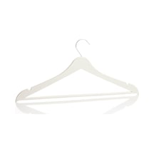 Askıcı 12 Adet Ahşap Görünümlü Plastik Beyazaa-46545648425