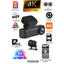2 Kameralı 4k Sim Kartlı Uzaktan İzlenebilen Araç Kamerası Güvenlik Kamerası
