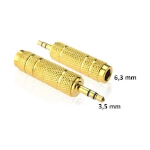 3.5 MM Erkek Aux To 6.3 MM Dişi Çivi Jack Jak Çevirici Altın Uç