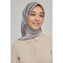 Armine Dj Saf İpek Eşarp 8655d T Nostalji Twill -07 Gümüş