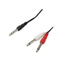 3.5MM Stereo Jak 2X 6.3MM Mono Gitar Jak 3 Metre