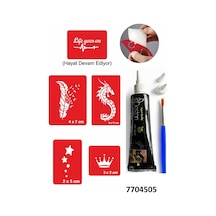 Hint Kınası Ve Şablonla Geçici Dövme Yapma Seti Set 23