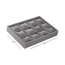 Yerli Üretim Tokyo Model Süet Kumaş Füme 34/24 Cm Yastıklı Çekmece Içi Yastıklı Saat Ve Takı Kutusu Çok Renkli