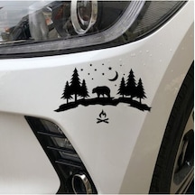 Vahşi Orman Macera Tasarım Oto Sticker Siyah 18 33 Cm