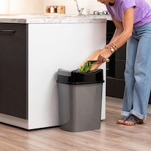 8 Litre Kapaklı Çöp Kovası, Modern Tasarım Pratik Mutfak Banyo Ofis Çöp Kutusu, Kapaklı Plastik Atık Kovası G Diğer
