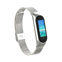 Xiaomi Mi Band 5 Uyumlu Lüks Metal Mıknatıslı Kordon Paslanmaz Çelik - Gümüş Çok Renkli