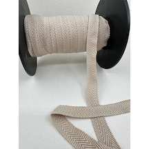 2 Cm Çift Renkli Balıksırtı Şerit-ekru-5 Metre