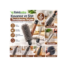 Kavanoz Ve Şişe Temizleme Fırçası 2 Parça Set Ahşap Görünümlü Saplı, Dar Ağızlı Şişe, Termos, Sürahi Ve Mutfak Temizlik Fırçası - 934460786