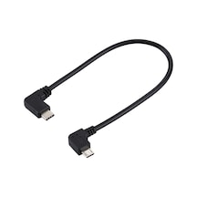 Usb-c / Tip-c Erkek Dirsek Mikro Usb Erkek Dirsek Adaptörü Kablosu, Toplam Uzunluk: Yaklaşık 25cm, Samsung, Huawei, Xiaomi, Htc, Meizu, Sony Ve Diğer Akıllı Telefonlar İçin