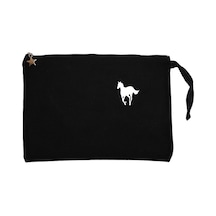 Deftones White Pony Logo Siyah Clutch Astarlı Cüzdan / El Çantası Siyah
