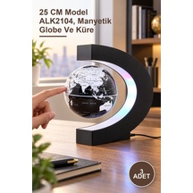 3 Adet Mıknatıslı Ortada Dönen Dünya Küre 25 Cm Model Alk2104, Manyetik Globe Ve Küre