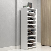 Kenzlife Ayakkabılık Konevi Mat Beyaz Suntalam 155 060 30 Otuz Çift Ayakkabı Kapasitesi Arkalıksız Beyaz