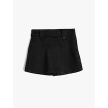 Koton Basic Şort Etek Beli Lastikli Siyah 5wkg40002ak Siyah