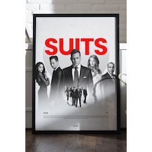 Suits Siyah Ahşap Çerçeveli Poster, Dizi Duvar Tablosu