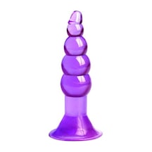 Backpart Boğumlu Vantuzlu 11.5cm Anal Tıkaç - Mor