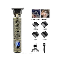 Heinast T9 Lcd Şarj Edilebilir Erkek Elektrikli Tıraş Makinesi Ve Saç Kesme Aleti Kırmızı12sekonder Bakır