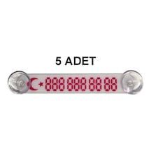 Beyaz-Kırmızı  Araç Park Telefon Numaratörü -5 ADET- Tel No Göste