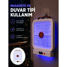 Şarjlı Uv Işıklı Sinek Öldürücü Cihaz Beyaz Elektrikli Sivrisinek Edici
