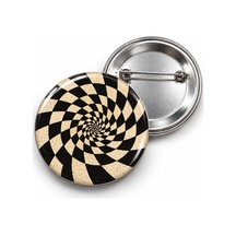 Vintage Spiral - Krem Dama Tüneli - 58mm Rozet Çok Renkli
