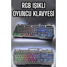Led Işıklı Oyuncu Klavye Usb Girişli Rgb Işıklı Q Klavye Mouse - Lisinya