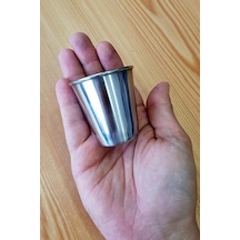 4 Adet 70 Ml. Çelik Shot Kahve Kamp Bardağı Df37x Beyaz - Çok Renkli