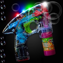 Yılbaşı Hediyeleri Renkli Işıklı Köpük Tabancası Bubbles Gun Baloncuk Tabancası + 2 Özel Yedek Köpük 1.kalite