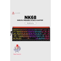 Nacodex Nk68 Desenli Kablolu Ergonomik Mekanik Oyuncu Klavyesi-ambiyans Aydınlatmalı