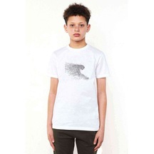 10 Animal Çita Baskılı Unisex Çocuk Beyaz Tshirt