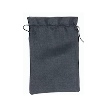 2 Adet Siyah Hasır Kese Çanta Torba Hediyelik Kese Keten 26x17,5 Cm