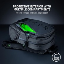 Razer Rogue V3 Sırt Çantası 15,6" Black Edition - Kompakt Seyahat Sırt Çantası 15 İnçe Kadar Dizüstü Bilgisayarlar İçin Bölme, Aşınmaya Dayanıklı, Polyesterden Yapılmış Dış Kabuk Siyah 12 Gri