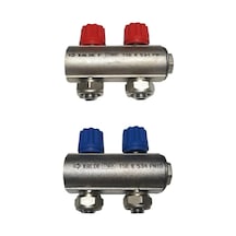 Kalde 1" Kendinden Vanalı Kollektör Set (Mavi-Kırmızı)