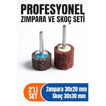 30x20 Zımpara + 30x30 Mm Skoç Seti 2 Adet Matkap Ucu Temizleme Ve Parlatma Mopu