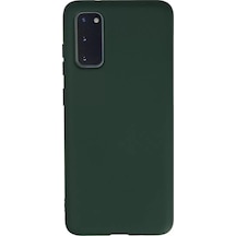 Newface Samsung Galaxy Uyumlu, S20 Kılıf Nano İçi Kadife Silikon - Koyu Yeşil