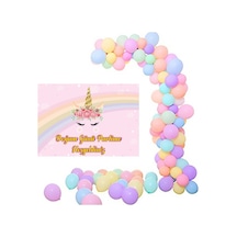 Unicorn Makoron Balon Zincir Set 70X100 Cm Çiçekli Uınicorn Afi