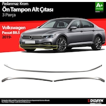 S-Dizayn  Volkswagen Passat B8.5 Krom Ön Tampon Alt Çıtası 3 Parça 2019 ve