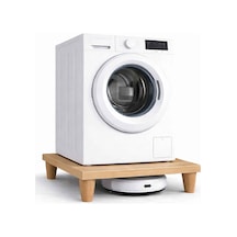 İmt Aksesuar Çamaşır Makinesi Yükseltici Platform 60x60x12 Cm Açık Meşe Robot Süpürge Uyumlu Ti Standart