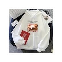 Tarzsokak Beyaz Sabrina Carpenter Hoodies Kısa 'tatlı Tur Rahat Singer Dera