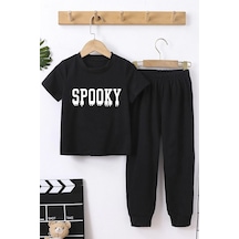 Uyguntarz Çocuk Spooky Alt - Üst Eşofman Takımı Siyah
