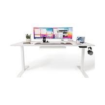 Uprise Comfort Çift Motorlu Yükseklik Ayarlı Masa 72 121 Cm - Beyaz Beyaz Ayak/beyaz Tabla, 180x80 Cm Diğer
