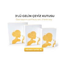 Kolix Pırlanta Gelin Çeyiz Kutusu-3 Lü Çeyiz Kutusu-gelin Kutusu-gelin Bohça Kutusu-damat Kutusu Çok Renkli