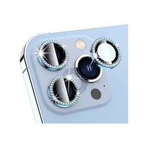 Bi̇nano Apple Uyumlu iPhone 14 Pro/14 Pro Max Taşlı Deni̇z Mavi̇si̇ Kamera Koruyucu