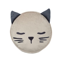 Çocuk Kırlent-yastık Kedi Figürlü 8 Cm Bej Renk Bej