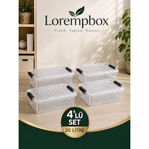 Tr Lorempbox 20 L Kilitli Saklama Kutusu 4'lü Set Şeffaf Genel