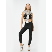 Koton Spor Tayt Cep Detaylı Yüksek Bel Slim Fit Siyah 4sak40178nk