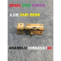 Beşel Sürgü Mini Sarı Krom Kapı Sürgüsü 4 Cm