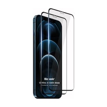 Microsonic Apple  Uyumlu iPhone 12 Pro Max Crystal Seramik Nano Ekran Koruyucu Siyah 2 Adet