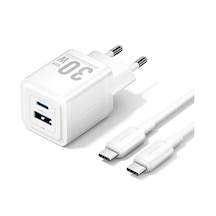 Vention 30w Gan Çift Çıkışlı 1xusb-c 30w + 1xusb-a 30w Hızlı Şarj Cihazı Ve 1m Kablo Seti İphone Uyumlu