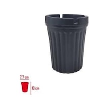 Kokusuz Kulluk Cizgili Gri Plastik Beyaz Yuvarlak
