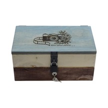 Anı Kutusu, Fotoğraf Kutusu, Retro Ahşap Kutu 24cm X 14cm Genişlik 11c